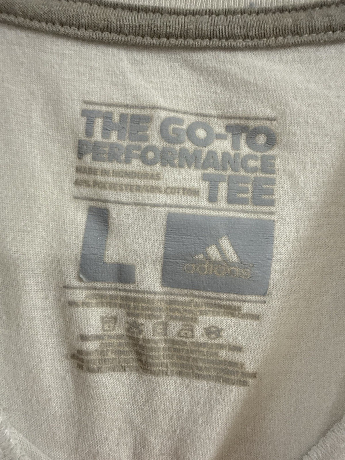 adidas The Go-To Performance Tee Men’s L White Short Sleeve Crew Logo Tee gallery