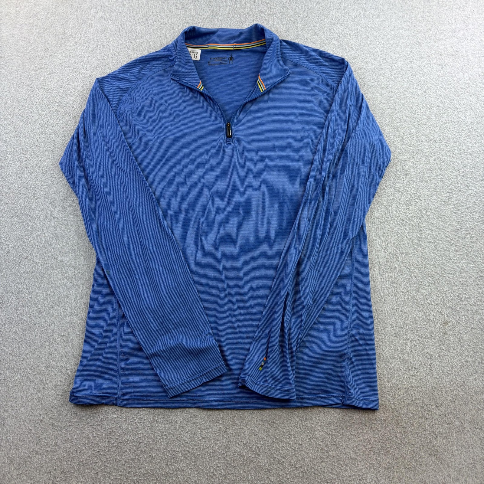 Smartwool Merino 150 Pullover Mens Medium Blue 1/4 Zip Long Sleeve Hiking Adult gallery