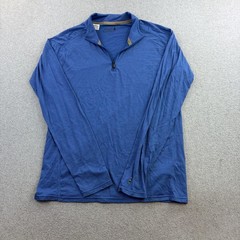 Smartwool Merino 150 Pullover Mens Medium Blue 1/4 Zip Long Sleeve Hiking Adult