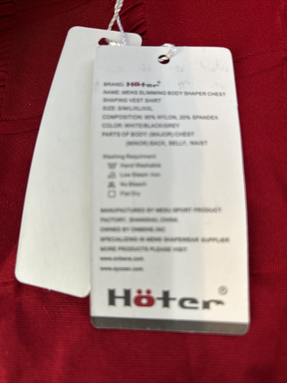 Hoter Men's Body Shape Vest, Red, Small gallery