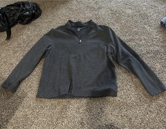 Van Heusen Never Tuck Classic Fit XXL Gray Mock Neck 1/4 Zip Pullover