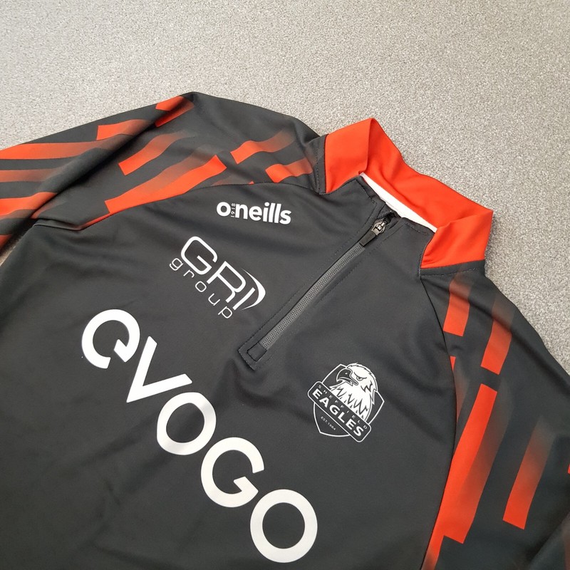 Sheffield Eagles 1/4 Zip Top Large Grey Red O'Neills Rugby Pullover Training gallery