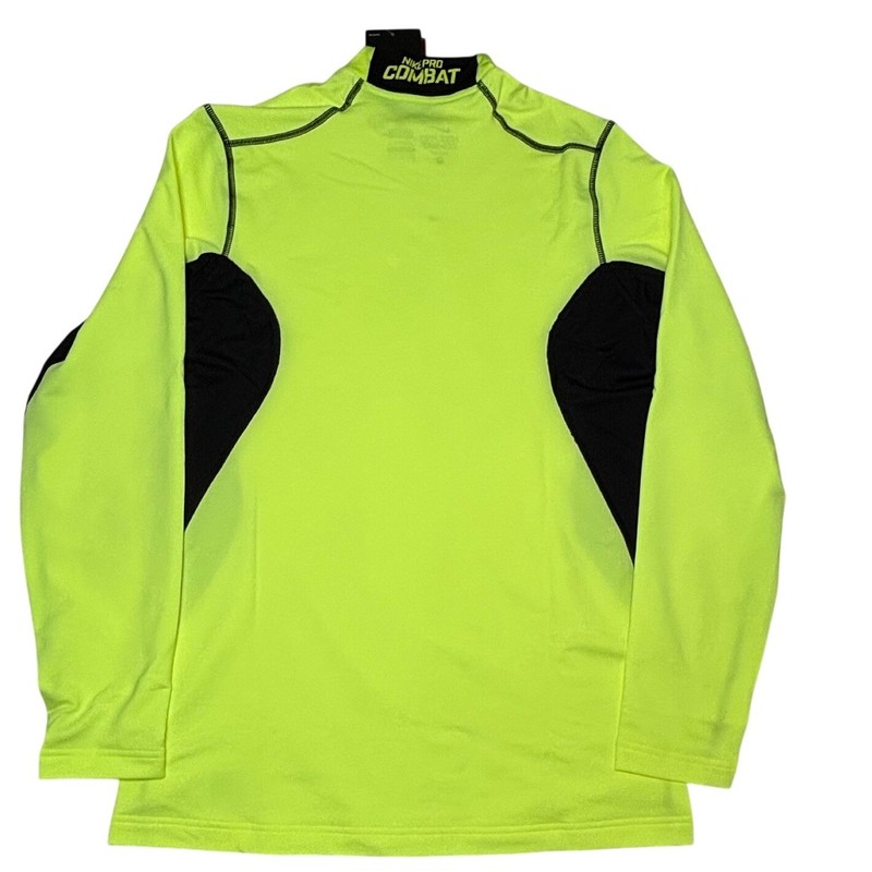 Nike Pro Combat Hyperwarm Max Fitted Mock Neck Mens Medium Volt 479925-702 NWT gallery