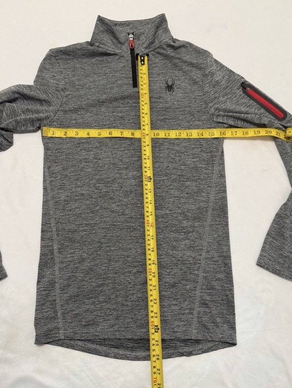 Spyder Active Men's S Gray 1/4 Zip Mock Neck Long Sleeve Polyester Pullover gallery