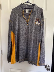 NWOT East Carolina Univ. ECU Men’s 3XL Quarter Zip Pullover Purple Gold Pockets