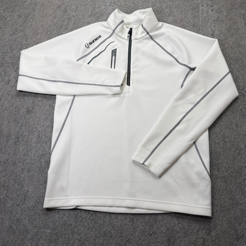 Sunice 1/4 Zip Pullover Men S White Long Sleeve Stretch Golf S77000 Allendale gallery