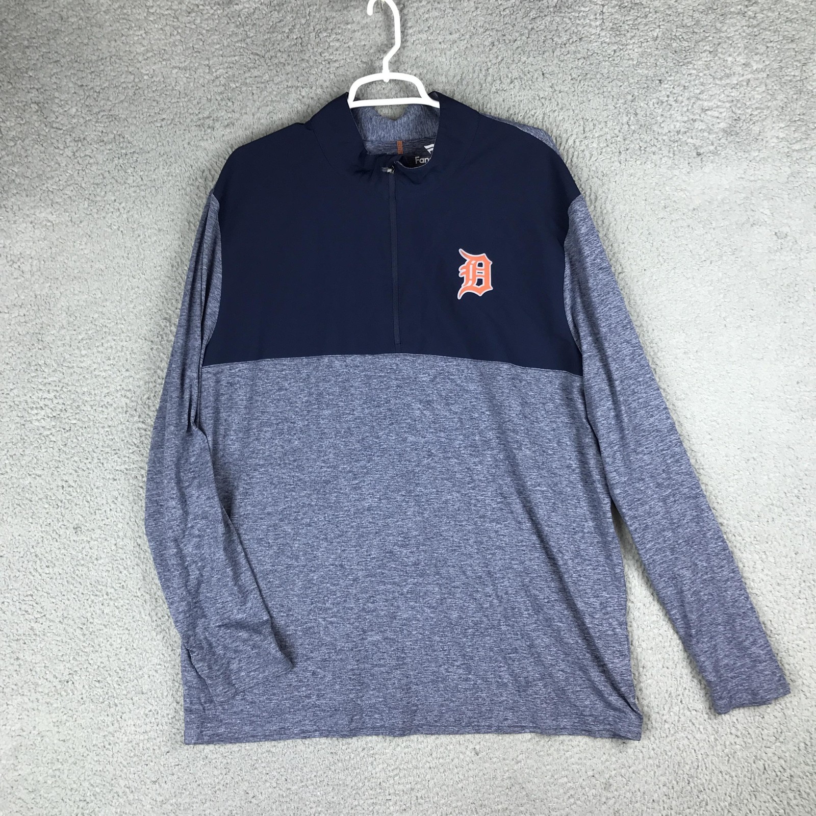 Detroit Tigers Pullover Mens XL Fanatics Quarter Zip MLB Baseball Shirt gallery