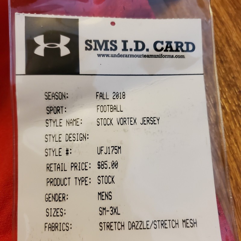 Texas Tech Red Raiders Football Jersey Men Large Red Vortex Under Armour New gallery
