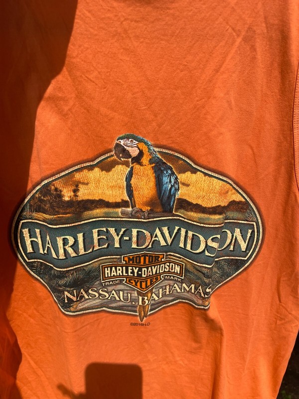 Harley Davidson Men's Tank Top Size Large Orange 100% Cotton Logo Sleeveless New gallery