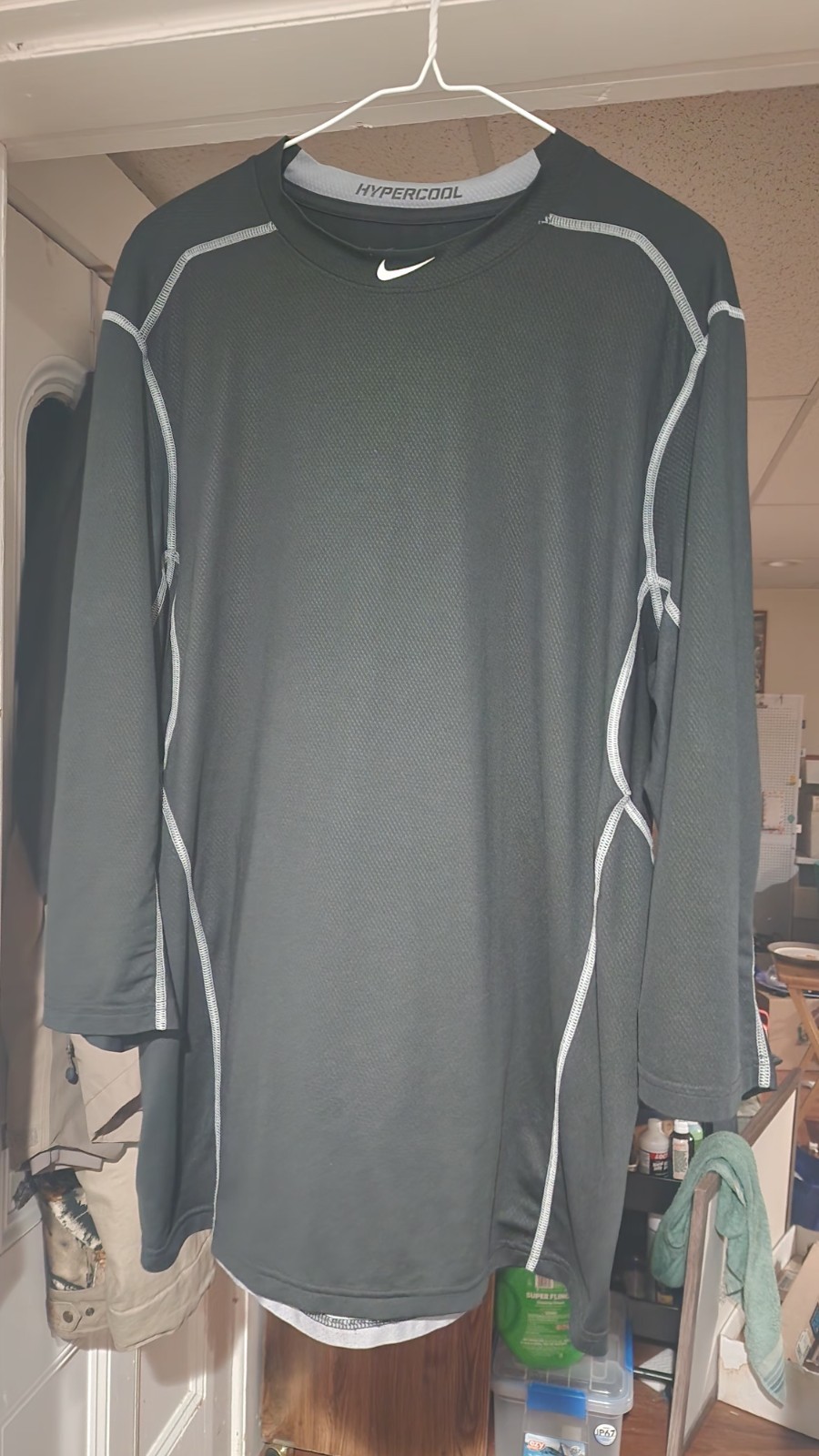 Nike HyperCool Elight Dri-Fit Pro Black&Silver 2-Tone 3/4 Slev Compression Shirt gallery