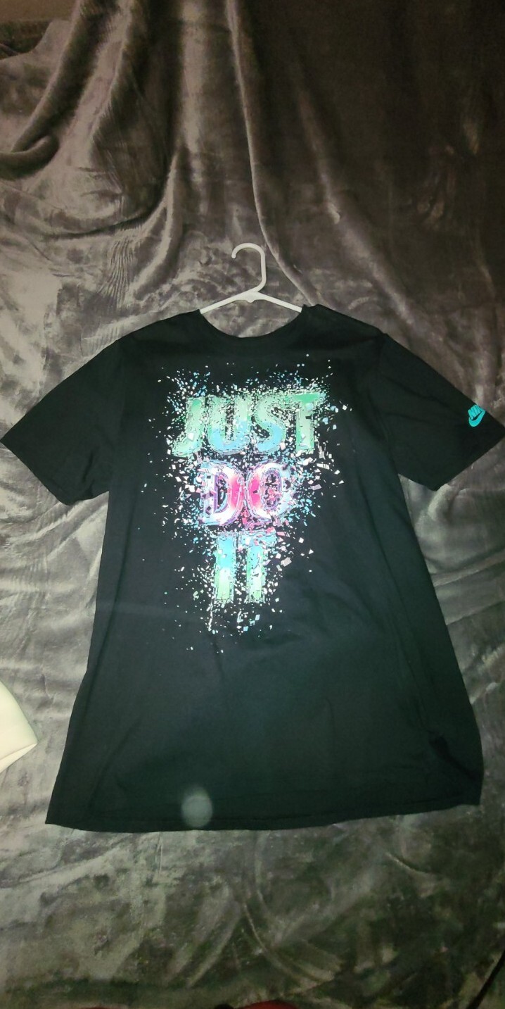 Nike Men's T-Shirt Athletic Logo Swoosh Printed EUC Short Sleeve Tee sz large gallery