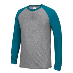 Adidas Men’s Grey Teal Green Climalite Ultimate Performance Long Sleeve T-Shirt