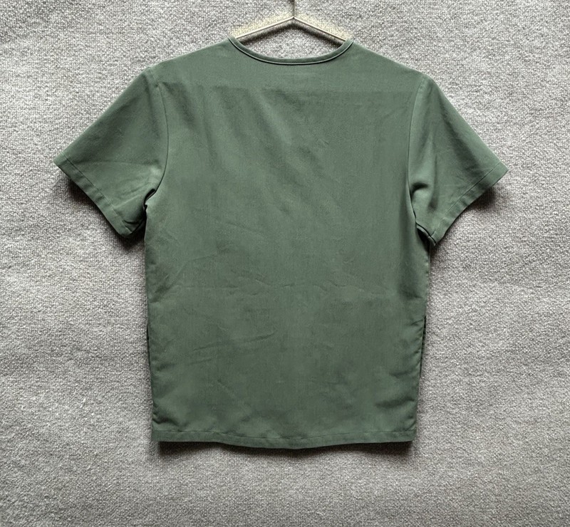 FIGS Technical Collection Olive Green V-Neck Scrub Top Small Mens Medical EUC gallery