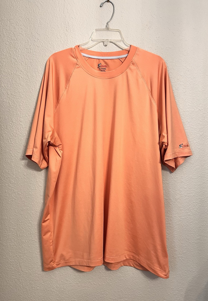 World Wide Sportsman Fishing T-Shirt Men XL Orange Short Sleeve Logo Polyester