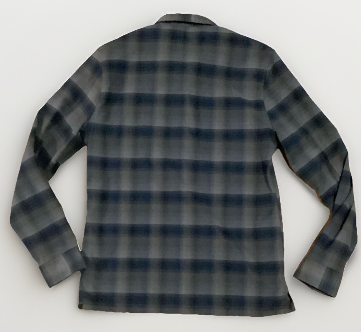 Ω Lululemon MASONS PEAK LS Flannel Shirt Blue Gray Men MEDIUM Free Shp EUC CAMP gallery