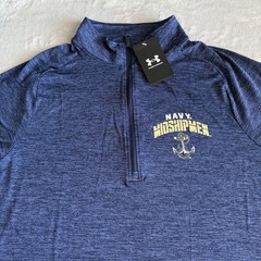 Under Armour Tech Twist 1/4 Zip Navy Midshipmen Collegiate Mens Pullover Size XL