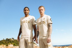 OGC Nice 120th Anniversary Away Jersey Le Coq Sportif Ineos Gold White Sz Large