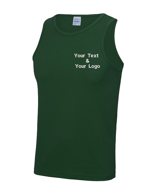 Embroidered AWDis Personalised Cool Vest Text Logo Workwear Casual Gym Tank Top gallery