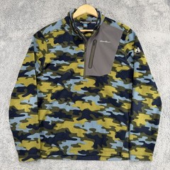 Eddie Bauer First Ascent Cloud Layer Pro Fleece 1/4 Zip Pullover Mens L Camo