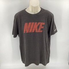 Nike Tee Shirt Men’s Athletic Cut Dark Gray Reddish Orange Size Large 933