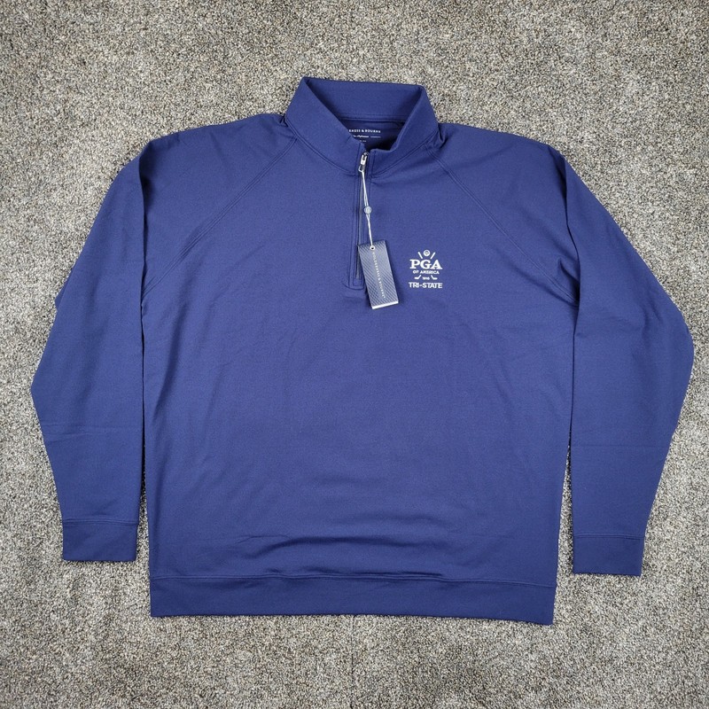 Holderness & Bourne The Westland Pullover Mens XL Navy 1/4 Zip Golf PGA Logo NWT gallery