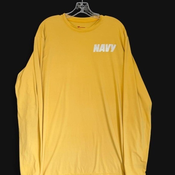 New Balance US Navy PT Shirt Long Sleeve Yellow Reflective Men's XL gallery