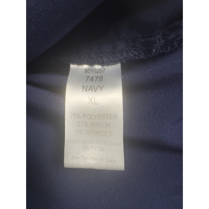 Rothwear Men's Navy V Neck Scrub Top XL Polyester Rayon Spandex Work Uniform gallery