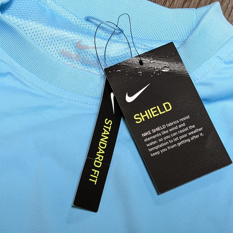 Nike Shield Victory Golf Men's L Pullover Crew Shirt Top Blue Yellow CI8986-496 gallery