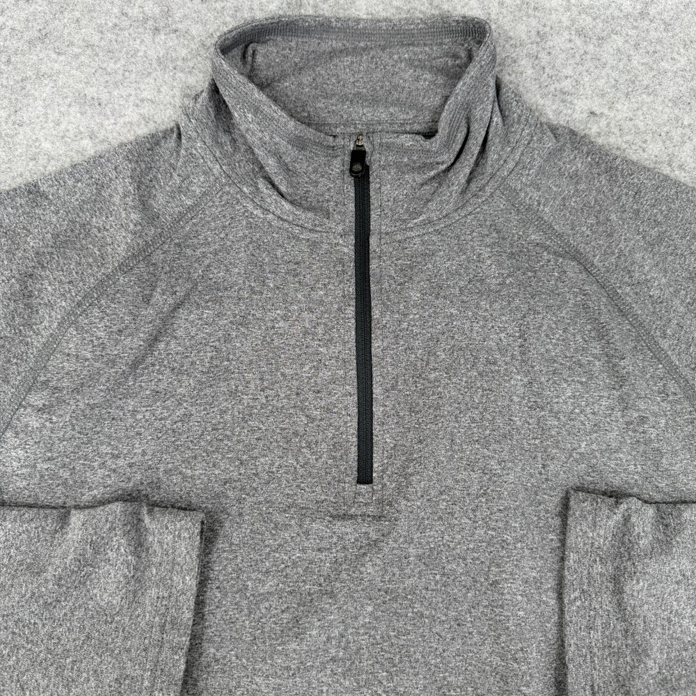 REI Co Op Mens Medium Gray 1/4 Zip Pullover Long Sleeve Performance Shirt