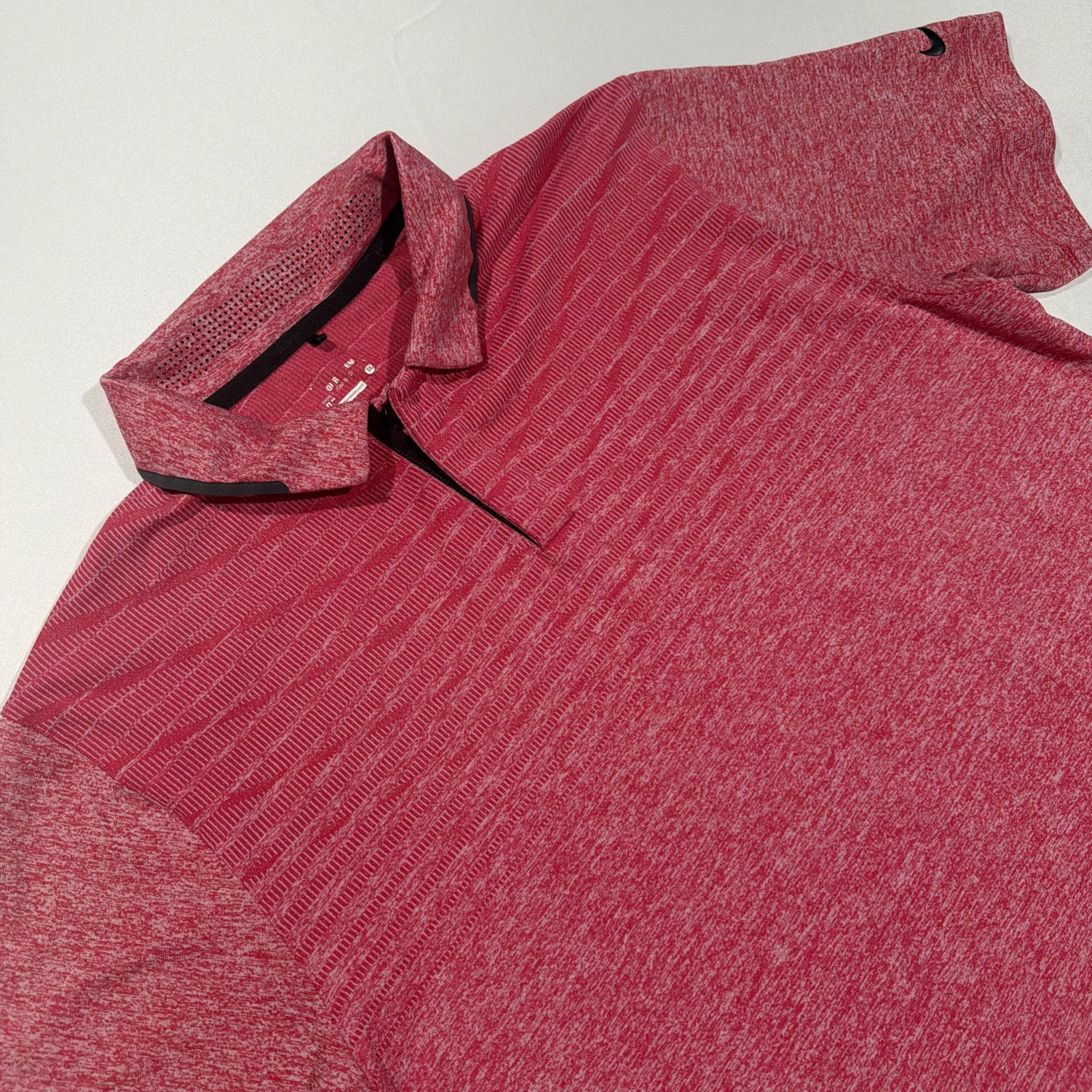 Nike Golf Dri-FIT Tour Performance Mens M Polo Shirt Heather Pink Hidden Buttons gallery