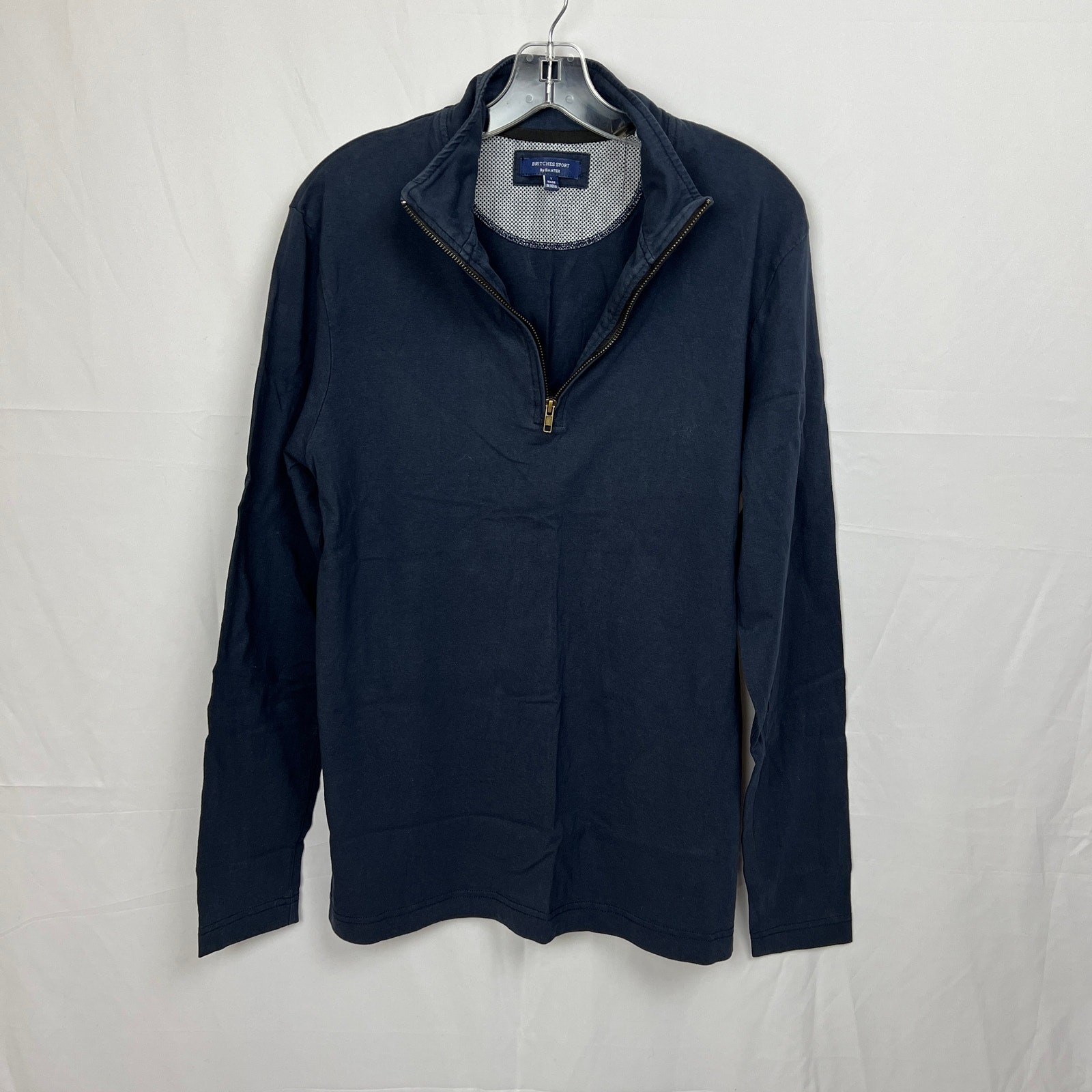 Cabincore Dadcore Britches Sport 1/4 Zip Blue Workleisure Cotton Pullover Mens L gallery