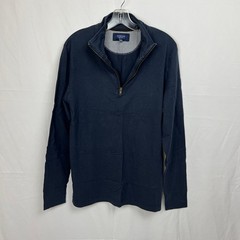 Cabincore Dadcore Britches Sport 1/4 Zip Blue Workleisure Cotton Pullover Mens L