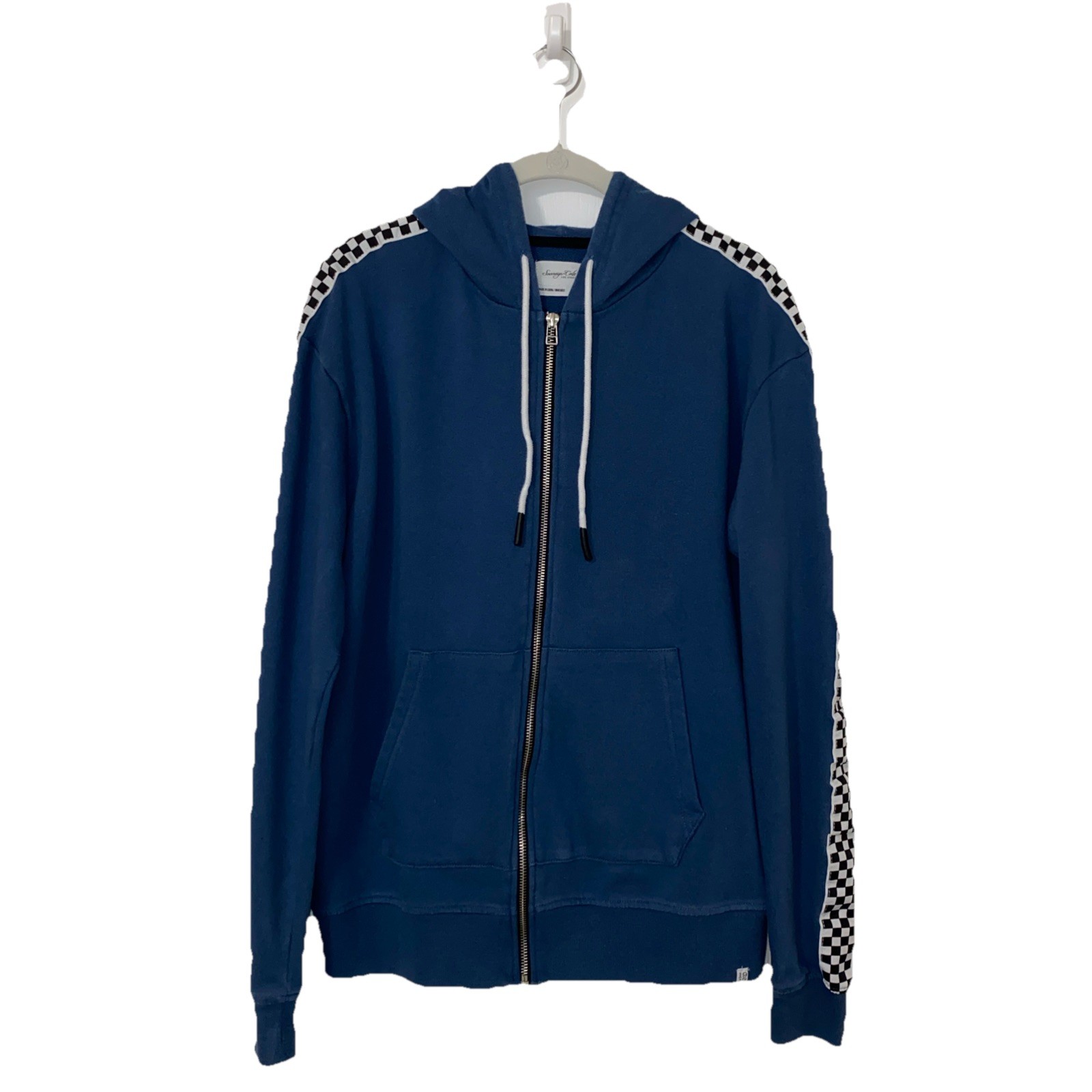 Sovereign Code KING Slate Blue Zip Up Hoodie Sweatshirt Checkers M gallery