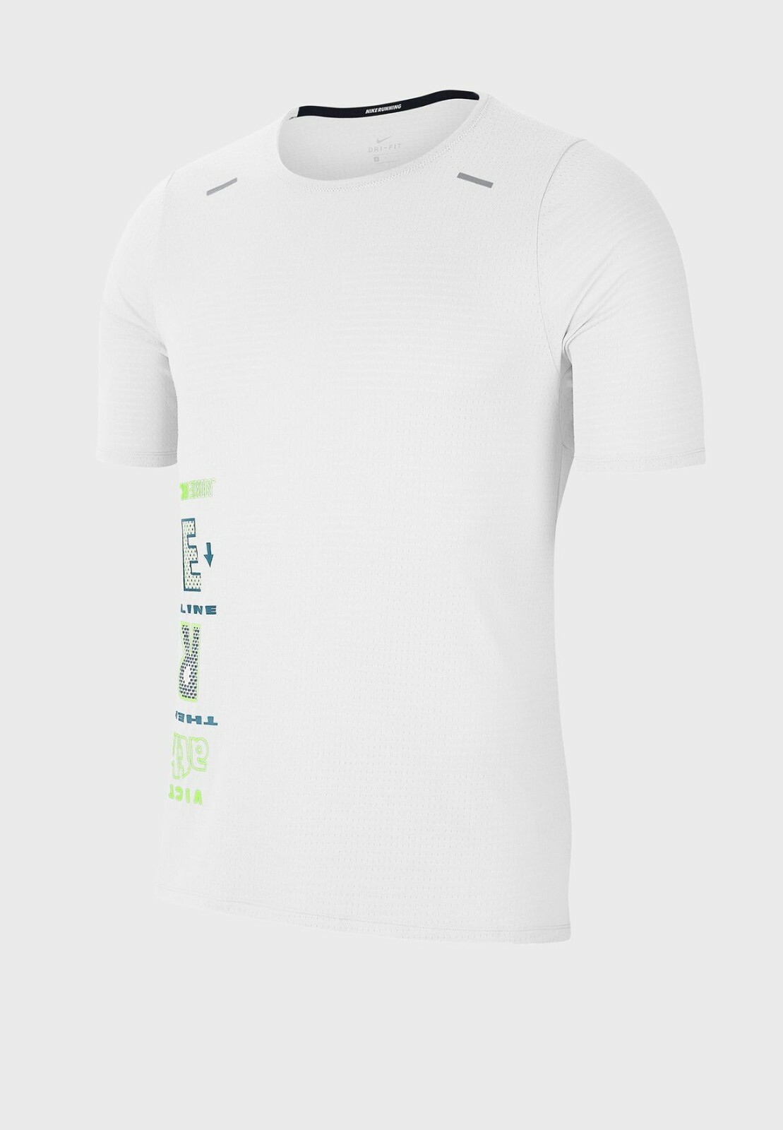 Nike Running Tee Mens Dri FIT Breathe Rise 365 Wild Run Future Fast White gallery