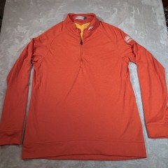 KJUS Keano 1/2 Zip Pullover Mens Large Orange Performance Golf Active Evanston