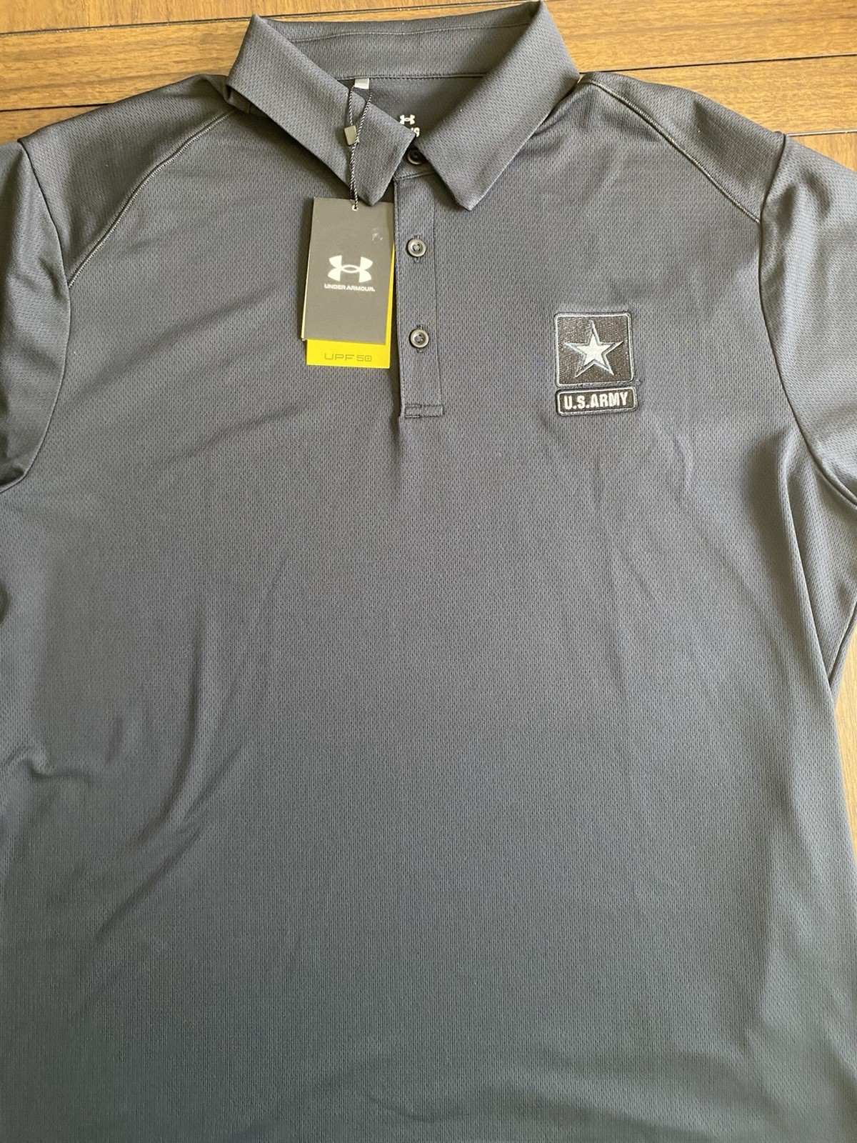 Under Armour Mens US Army Black Polo Short Sleeve Short XX-Large 2XL NWT gallery