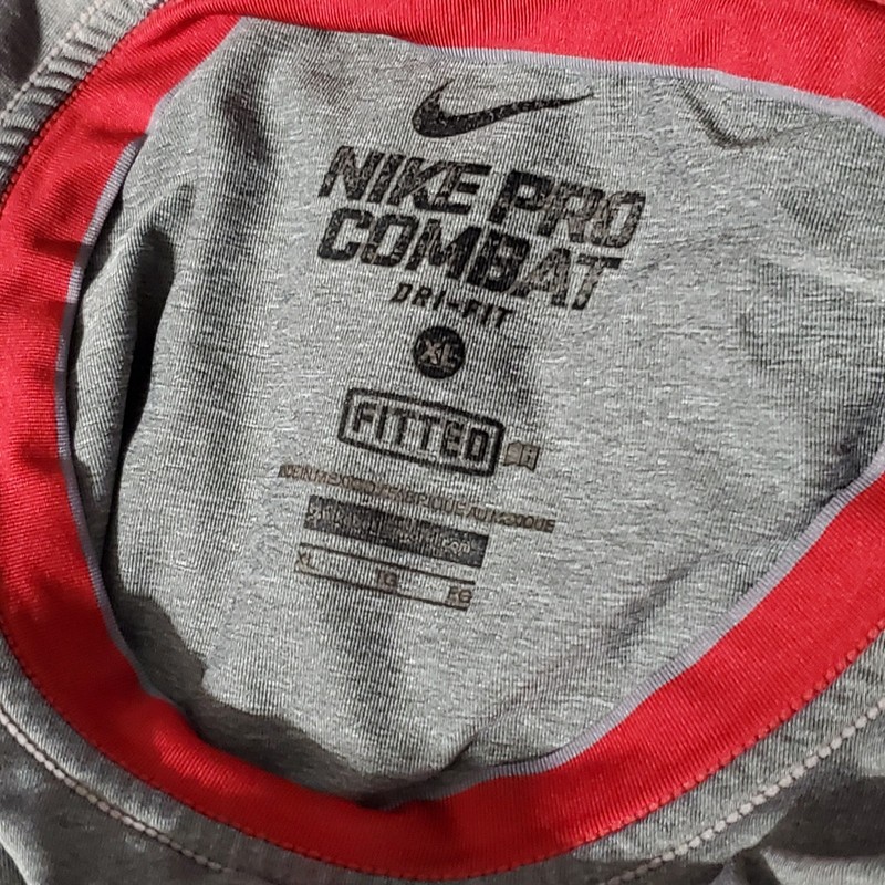 Nike Shirt Mens XL Gray Dri Fit Pro Combat Fitted Swingman Ken Griffey Jr Player gallery