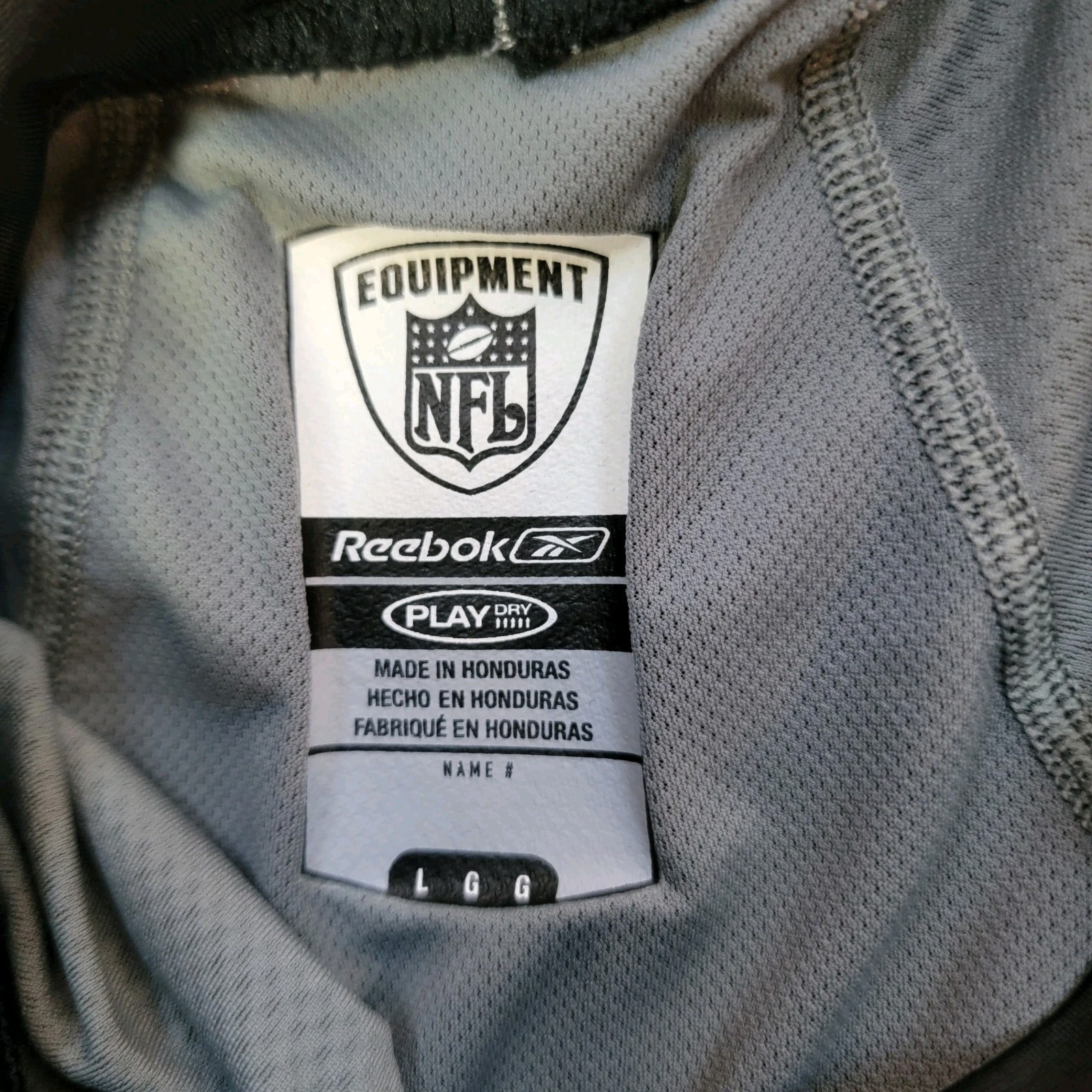 Reebok NFL Mens Large Padded Compression Shirt Football Short Sleeve Raiders L gallery