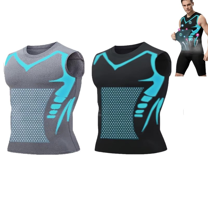 Men Compression Shirt Version Ionic Shaping Sleeveless Vest Sport Tank Top S-2XL gallery
