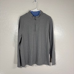 Mizzen Main Pullover Mens Medium Gray Quarter Zip Lightweight Stretch Athletic