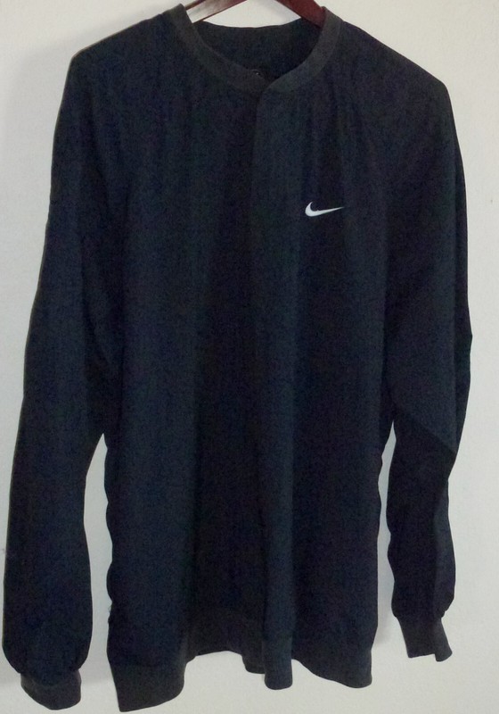 NIKE Men's 2 Snap Black Pullover Windbreaker XL 100% Nylon Body Sri Lanka gallery