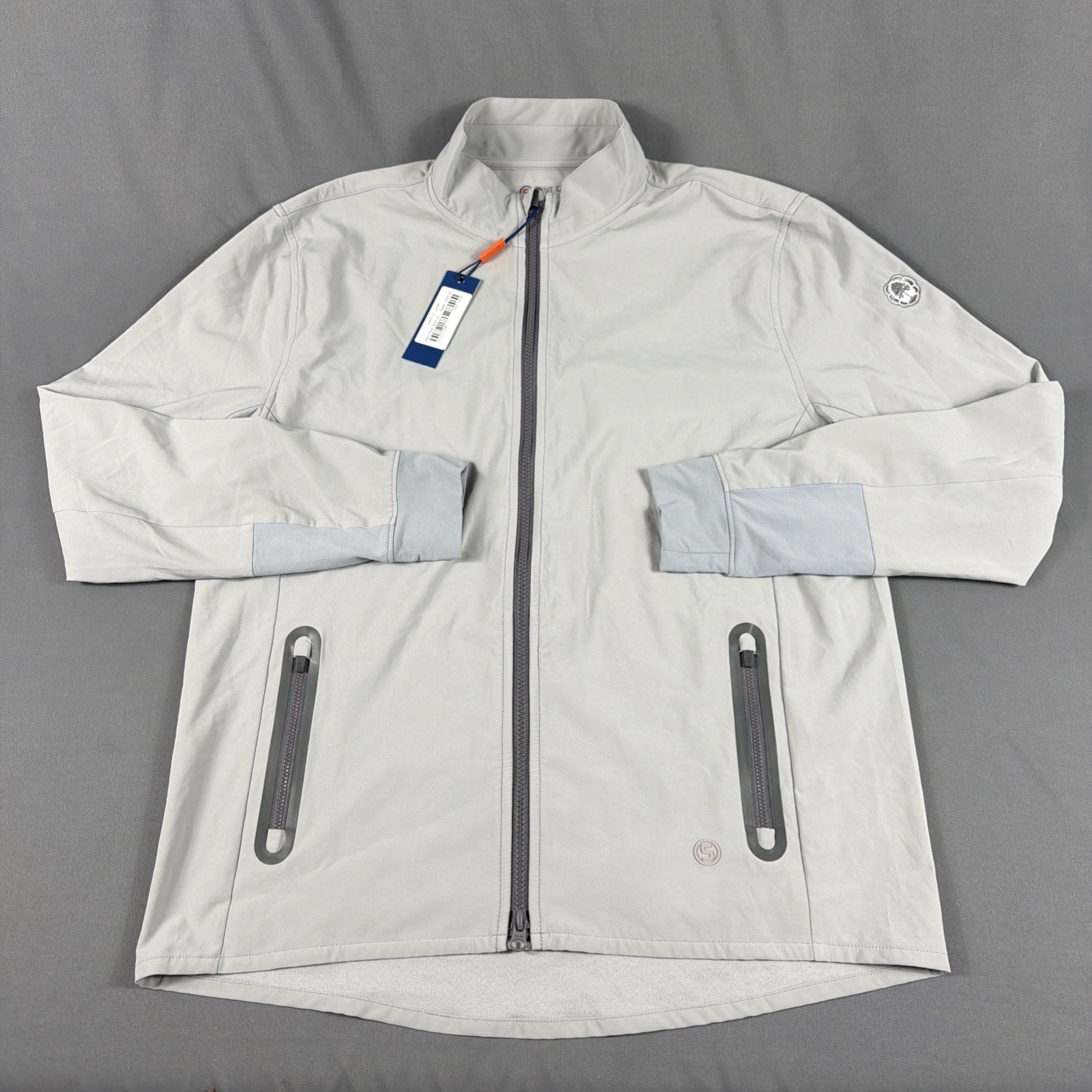 Stitch Golf Jacket GT Chest Logo Medium Forged Gray Polyester Spandex MSRP $250 gallery