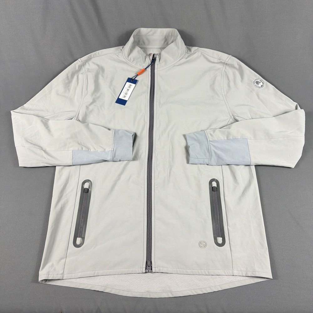 Stitch Golf Jacket GT Chest Logo Medium Forged Gray Polyester Spandex MSRP $250