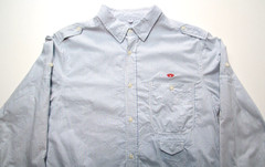 VTG 10 DEEP NYC ~OG BRASS KNUCKLES LOGO~ M CONVERTIBLE OXFORD WORK SHIRT