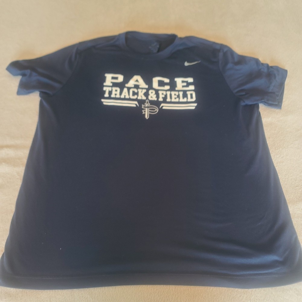 Pace Academy Knights Mens 2XL Navy Blue Track Field The Nike Tee Shirt