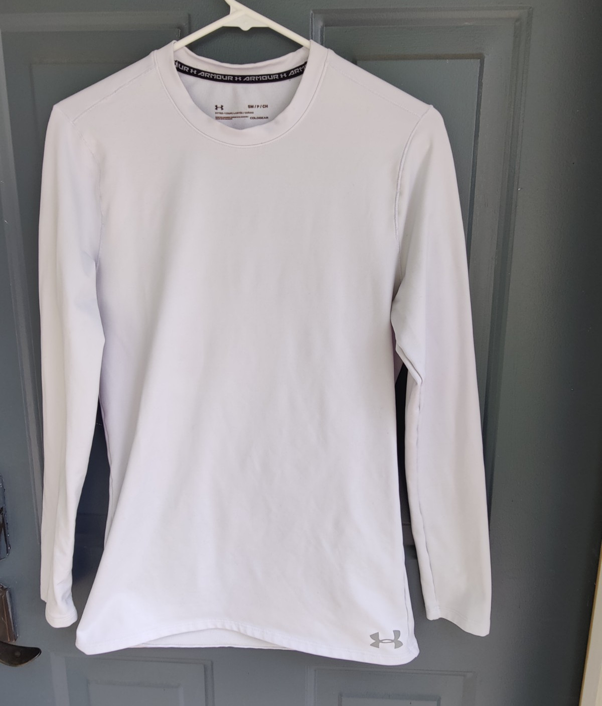 Under Armour ColdGear Men's Fitted White Long Sleeve Crew Neck T-Shirt S gallery