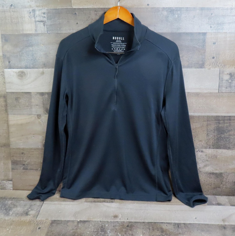 NOBULL Pullover Mens Medium Black Merino Wool 1/4 Zip Athletic Training Top gallery