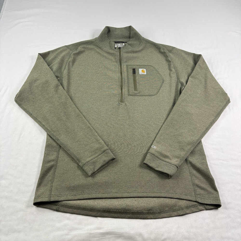 Carhartt Shirt Mens M 1/2 Zip Pullover Force Base Layer Lightweight Perfomance