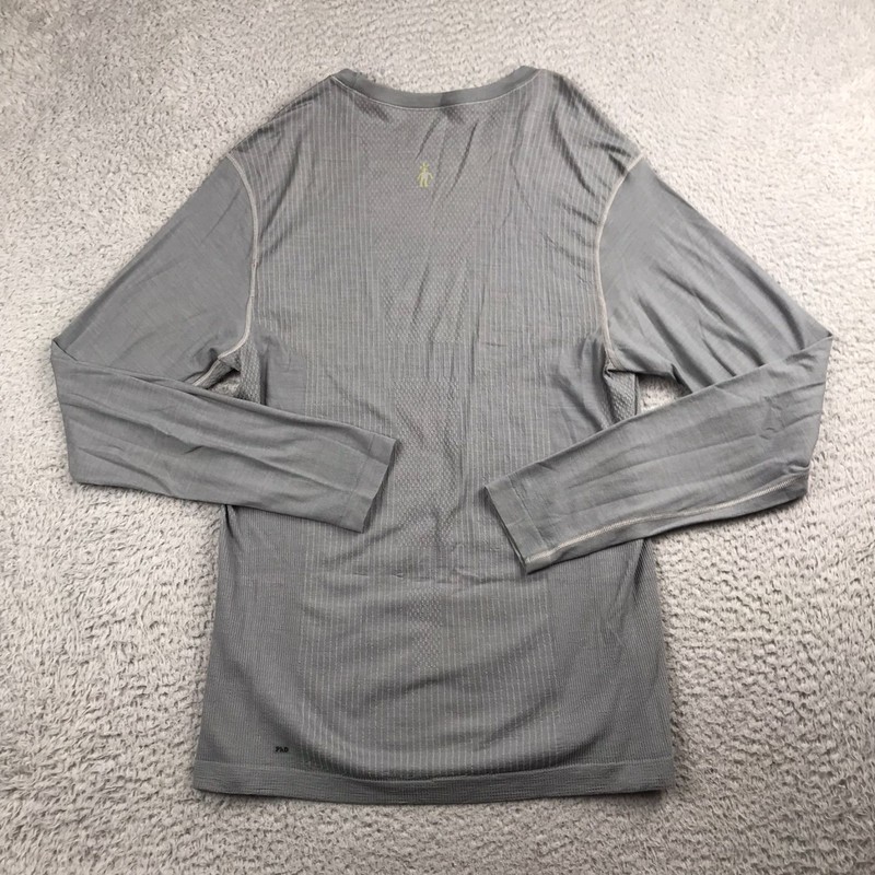 Smartwool Intraknit Thermal Merino Base Layer Crew Shirt Mens L Gray Wool LS gallery
