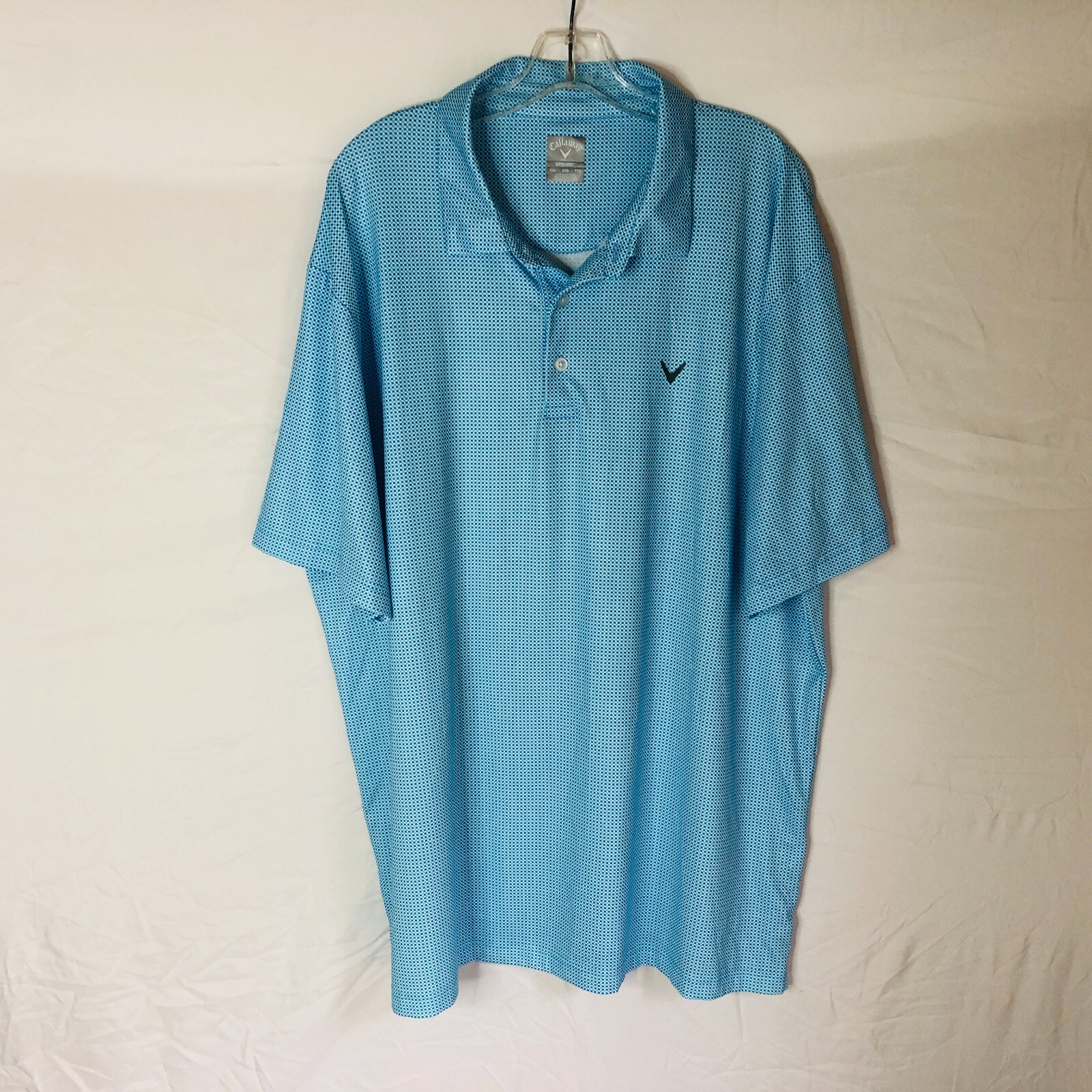 Callaway Opti Dri Mens Blue Geometric Polyester S/S Golf Polo Shirt Size 2XL gallery